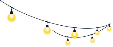 带灯泡的花环 PNG, SVG