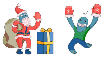 Santa, thanks for the gift! PNG, SVG