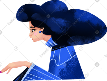 Woman in the blue shirt PNG, SVG