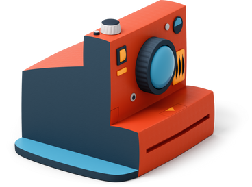 Side view of red instant camera PNG, SVG