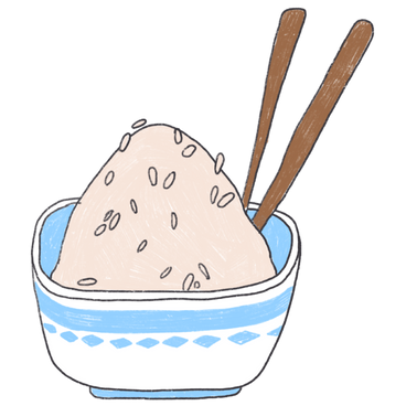 Rice bowl and two chopsticks PNG, SVG