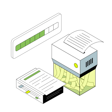 Elimination des archives dans un destructeur de papier PNG, SVG