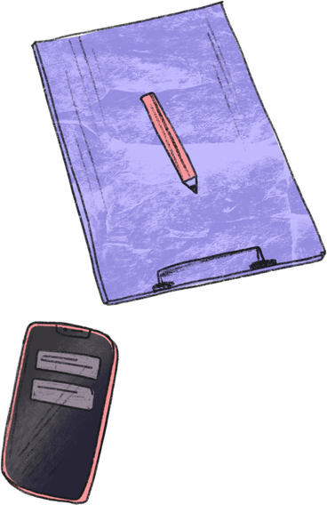 Pencil folder and phone PNG, SVG
