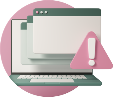 Laptop with warning sign PNG, SVG