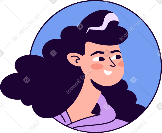 woman's face in a circle Illustration in PNG, SVG