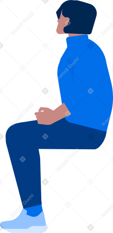 man sitting side view Illustration in PNG, SVG