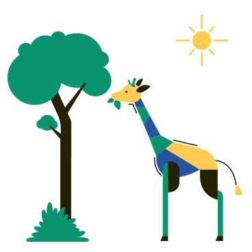 Girafe mangeant les feuilles d'un arbre PNG, SVG