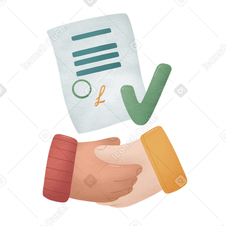 Illustration Handshake as a sign of signing a contract aux formats PNG, SVG