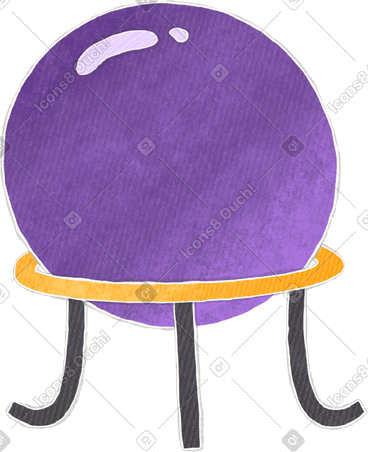 Purple magic ball on stand PNG, SVG