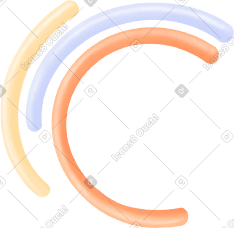 colored volumetric semicircles PNG, SVG