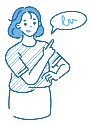 Young woman pointing at speech bubble PNG, SVG