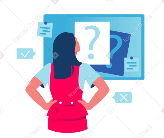 Mujer pensando en una pregunta PNG, SVG
