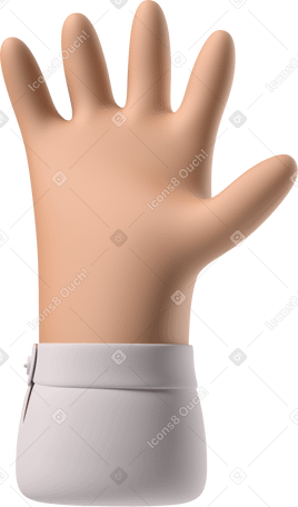 3D Tanned skin hand with fingers splayed PNG, SVG