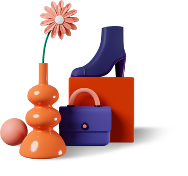 flower vase, handbag and shoe PNG, SVG