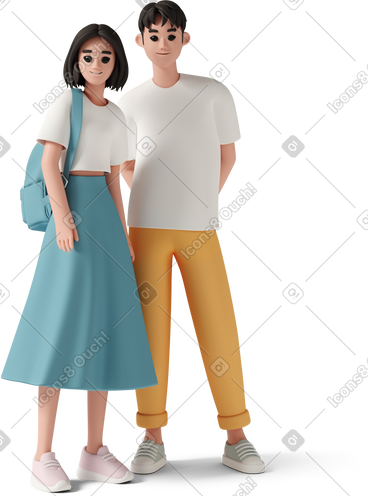 Young couple PNG, SVG