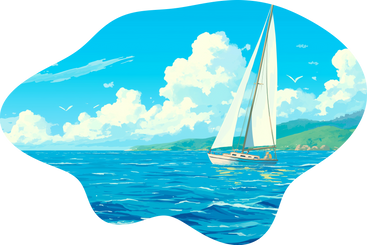 Barca sullo sfondo del mare PNG, SVG