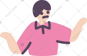 Sad man throws up his hands PNG, SVG