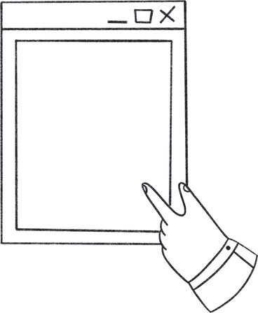 hand clicks on the browser window PNG, SVG