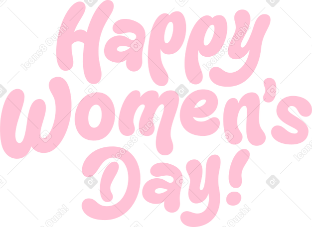 幸せな女性の日をレタリングします!文章 PNG、SVG