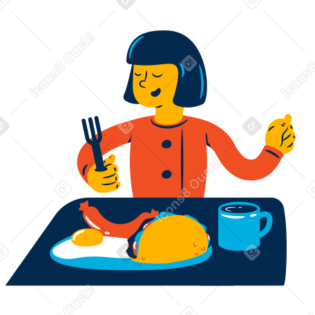 Hearty breakfast Illustration in PNG, SVG