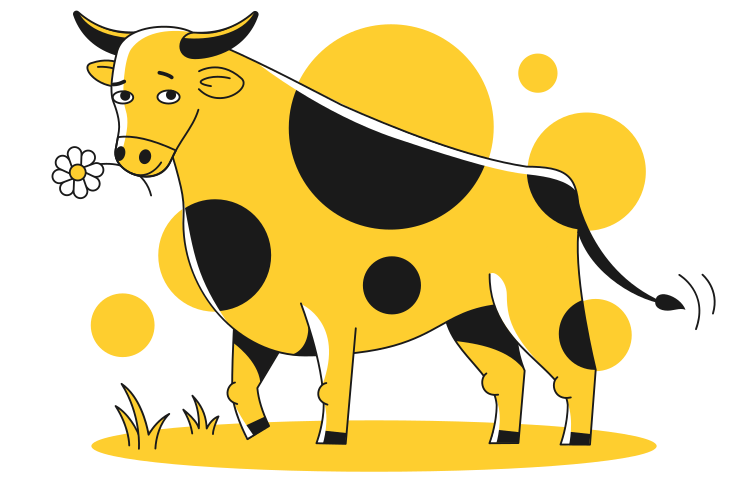 牛插图、图像，PNG、SVG格式。
