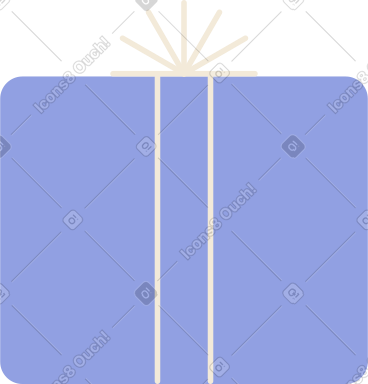 Blue box with bow PNG, SVG