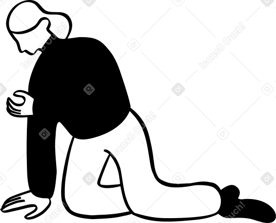 woman on her knees PNG, SVG