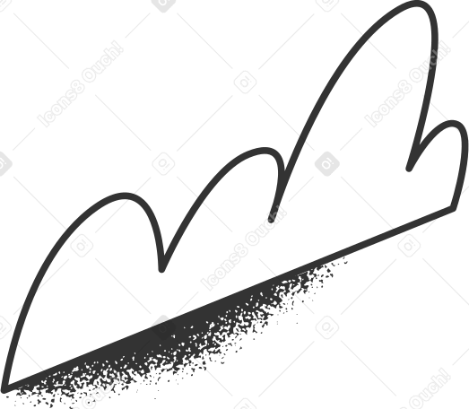 cloud with black outline and shadows Illustration in PNG, SVG