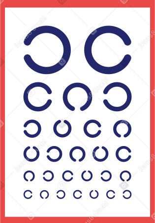 optometric table for checking visual acuity PNG, SVG