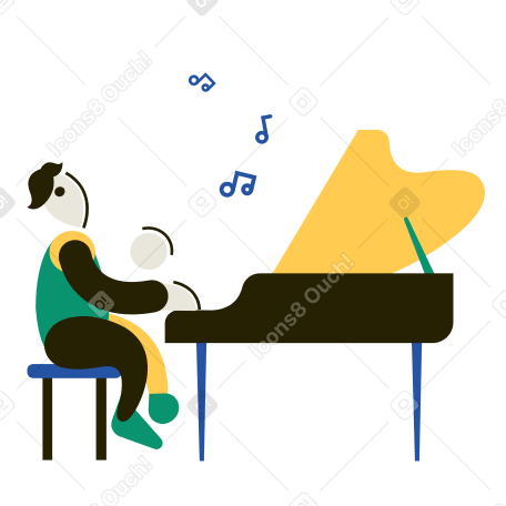 Musician Illustration in PNG, SVG