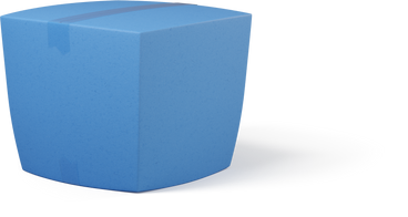 Three-quarter view of a blue closed box PNG, SVG