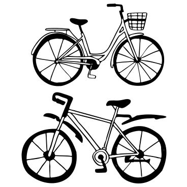Dos tipos de bicicletas, deportivas y regulares.  PNG, SVG