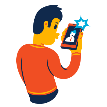Man taking a selfie with smartphone PNG, SVG