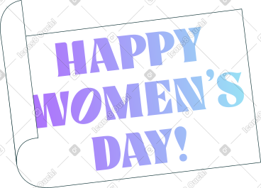 Text happy women's day on the paper PNG, SVG