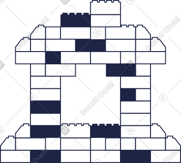 Building blocks line PNG, SVG