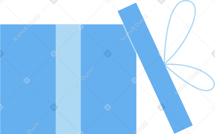 blue box for gift Illustration in PNG, SVG