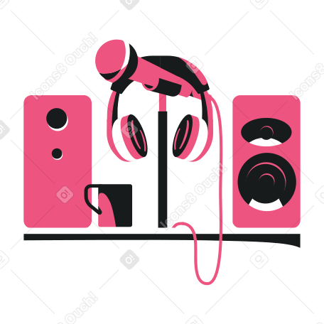Recording studio for podcast PNG, SVG