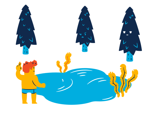 Forest lake Illustration in PNG, SVG