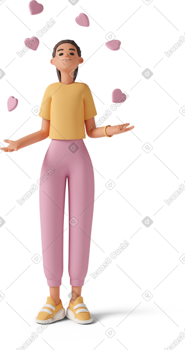 年轻女子玩杂耍的心 PNG, SVG