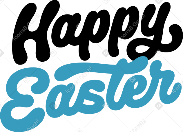 lettering happy easter text PNG, SVG