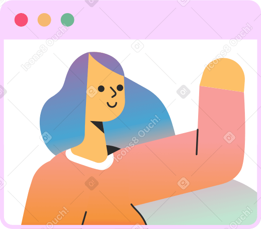 woman in a browser window в PNG, SVG