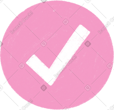 Pink circle with check mark PNG, SVG