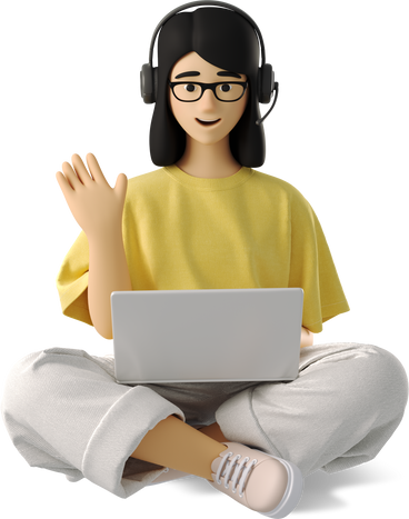 young woman talking online PNG、SVG