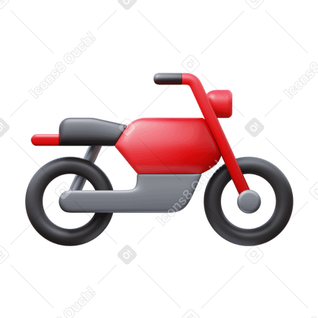 3D motorcycle Illustration in PNG, SVG