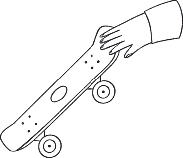Hand and skateboarding PNG, SVG