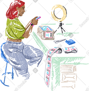 一名女子正在拍摄包装好的商品 PNG, SVG