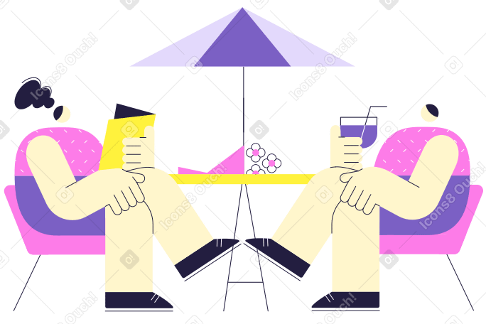 A date in a cafe Illustration in PNG, SVG