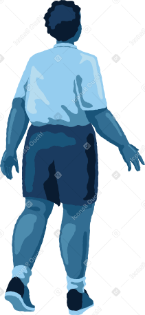 chubby man standing back Illustration in PNG, SVG