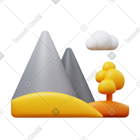 3D 秋季景观 PNG, SVG