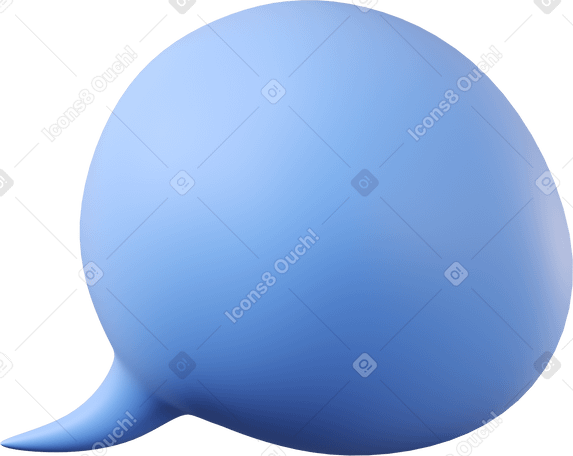 3D Bolha de fala redonda azul do canto inferior esquerdo PNG, SVG